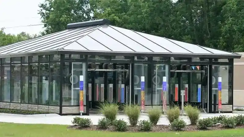 New Jersey car wash building night