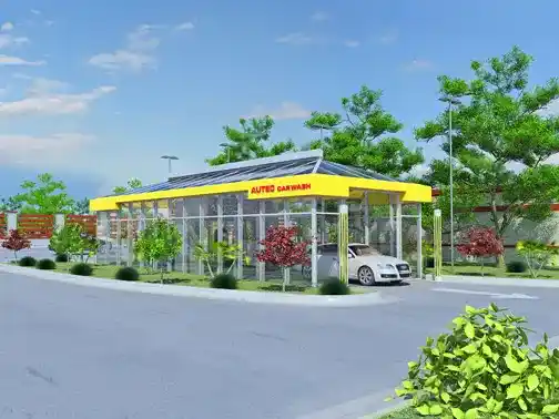 New Jersey car wash building yellow