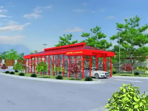 Pennsylvania car wash building red