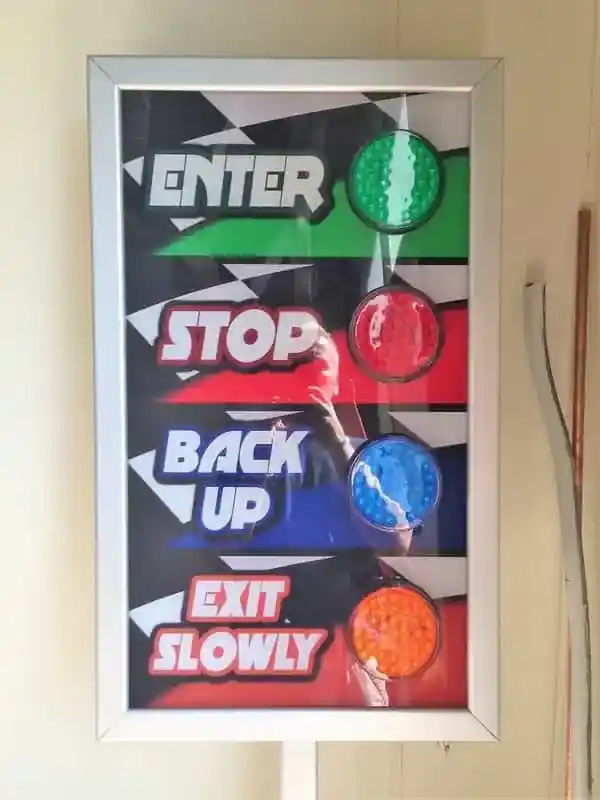 Pennsylvania car wash enter slowly sign