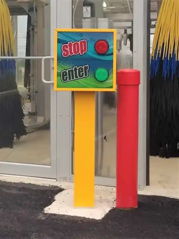Pennsylvania car wash stop enter sign